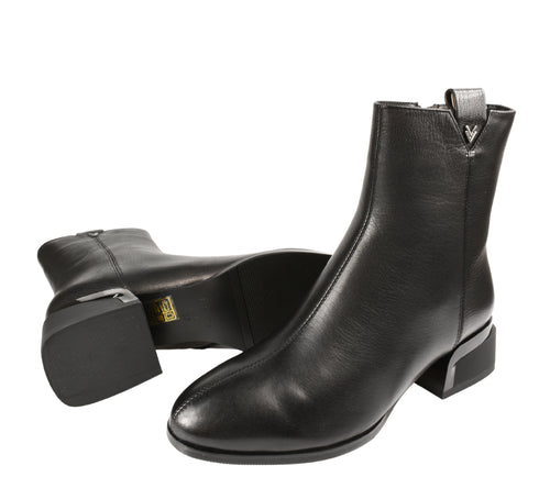 Ghete elegante, dama, EPICA, K370043B, negru, piele naturala, cu toc